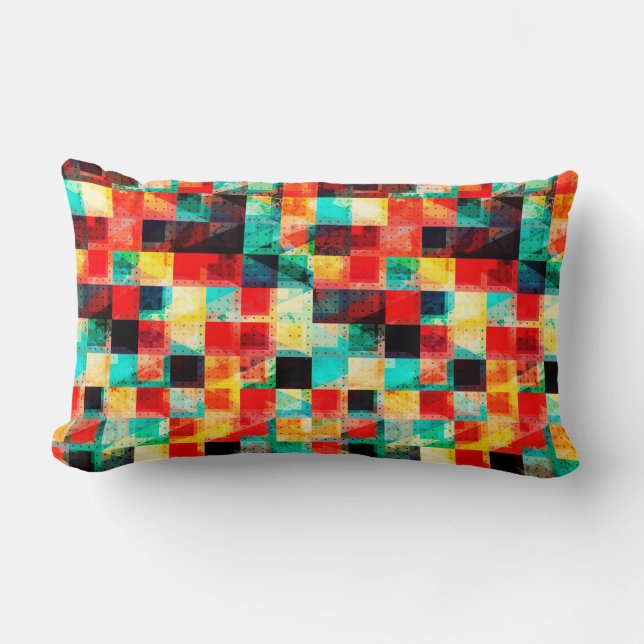 Cojín Lumbar Diseño de elementos geométricos coloridos abstract (Anverso)