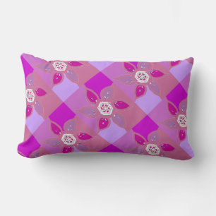 Cojín Lumbar Diseño de flor rosa/púrpura Pilar de algodón lumba