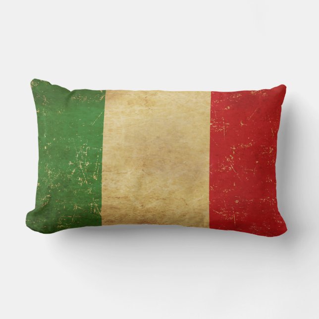 Cojín Lumbar Diseño de Grunge de la bandera italiana (Anverso)