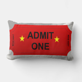 Cojín Lumbar Diseño de Home Theater Boleto Rojo y Amarillo Admi