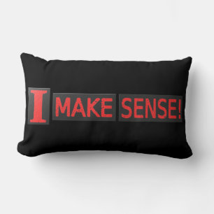 Cojín Lumbar Diseño de ilustraciones cortas sobre "Make Sense" 