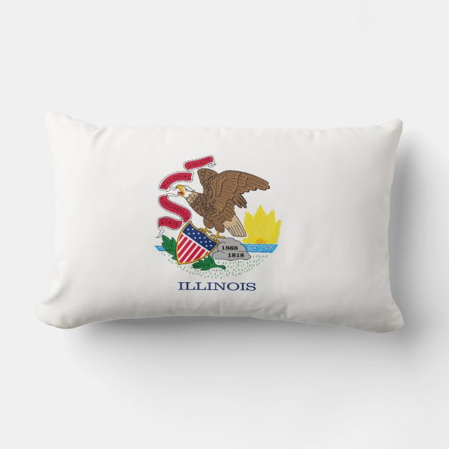 Cojín Lumbar Diseño de la bandera del estado de Illinois (Anverso)