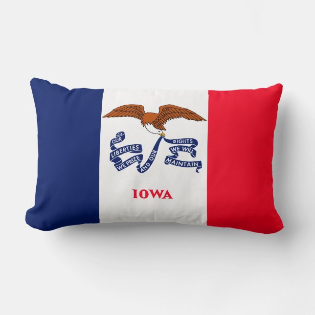 Cojín Lumbar Diseño de la bandera del estado de Iowa (Anverso)