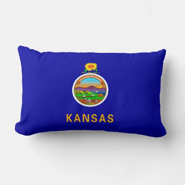 Cojín Lumbar Diseño de la bandera del estado de Kansas (Anverso)