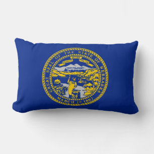 Cojín Lumbar Diseño de la bandera del estado de Nebraska