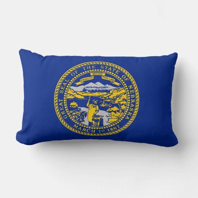Cojín Lumbar Diseño de la bandera del estado de Nebraska (Anverso)
