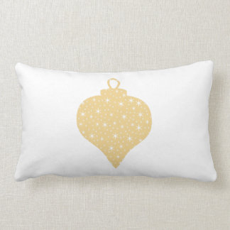 Cojín Lumbar Diseño de la chuchería del navidad del color oro