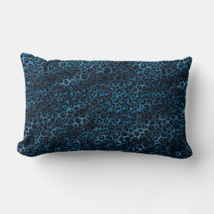 Cojín Lumbar Diseño de la serie Leopardo Azul y Dorado 3