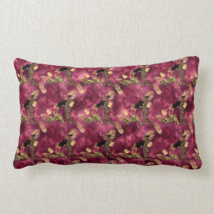 Cojín Lumbar Diseño de la serie Leopardo Burgundy y Gold 10