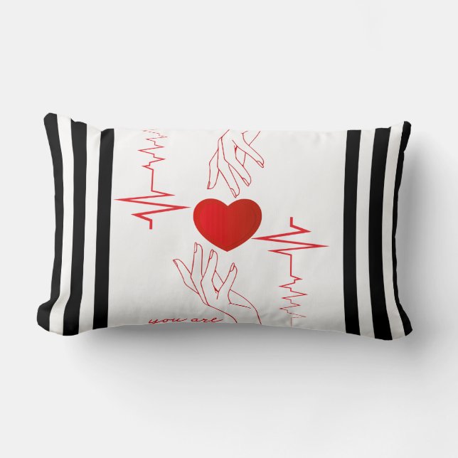 Cojín Lumbar Diseño de latido "Eres Mío" (Anverso)
