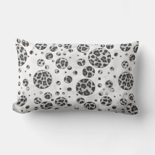 Cojín Lumbar Diseño de lunares de leopardo negro y blanco