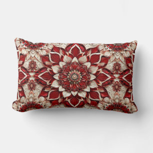 Cojín Lumbar Diseño de Mandala Floral Ornamentado