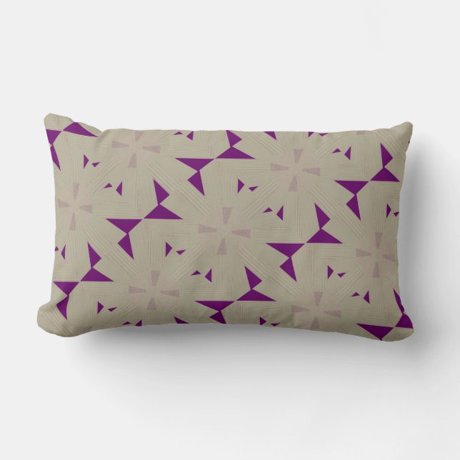 Cojín Lumbar Diseño de molino de viento púrpura (Anverso)