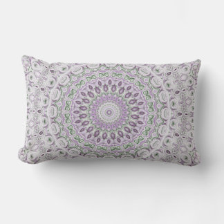 Cojín Lumbar Diseño de Patrón de Mandala Lavanda y Verde