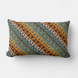 Cojín Lumbar diseño de patrones aztecas coloridos lindos