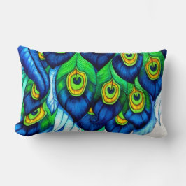 Cojín Lumbar Diseño de plumas de pavo real