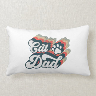 Cojín Lumbar Diseño de sublimación de padre de gato retro, papá