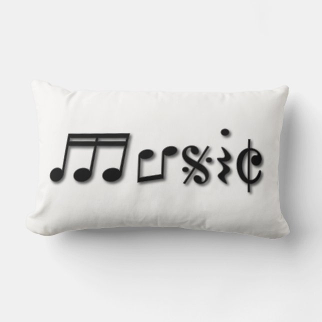 Cojín Lumbar Diseño de texto musical (Anverso)