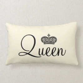 Cojín Lumbar Diseño de texto personalizado de Reina y Corona