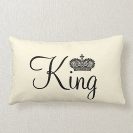 Cojín Lumbar Diseño de texto personalizado de Rey y Corona