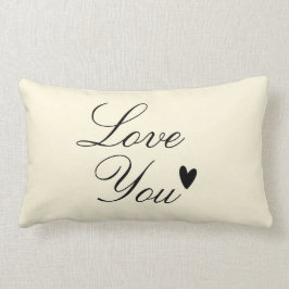 Cojín Lumbar Diseño de texto personalizado "Love You"