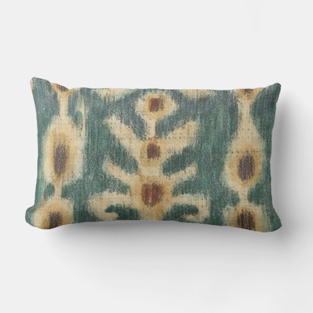 Cojín Lumbar Diseño decorativo de Ikat Fabric por Chariklia Zar (Anverso)