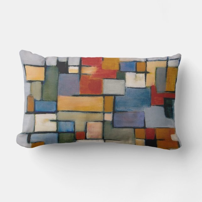 Cojín Lumbar Diseño del extracto del arte de los mediados de (Anverso)
