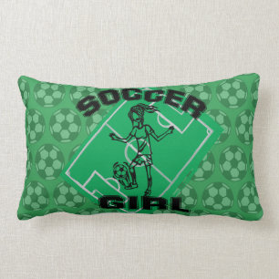 Cojín Lumbar Diseño del fútbol del chica del fútbol de la mo