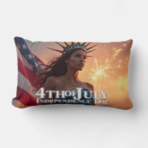 Cojín Lumbar Diseño espléndido del 4 de julio - Fuegos artifici