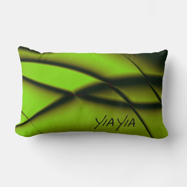 Cojín Lumbar Diseño fractal verde simple Yia Lumbar Pillow (Anverso)
