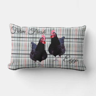Cojín Lumbar Diseño fresco de la granja de pollo de Tartán,