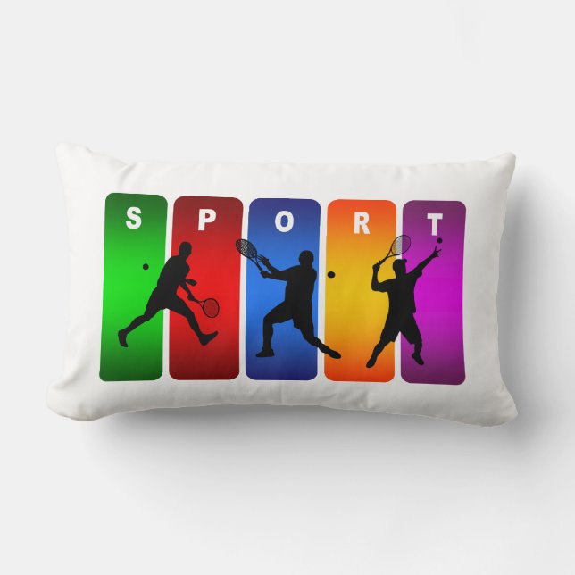 Cojín Lumbar Diseño fresco estupendo del deporte del tenis (Anverso)