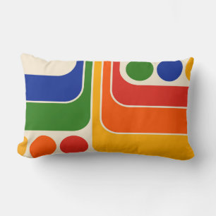 Cojín Lumbar Diseño geométrico de estilo retro de los años 70