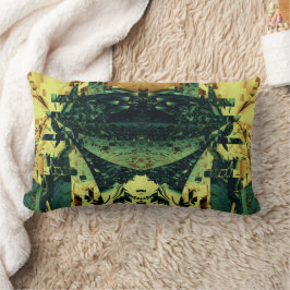 Cojín Lumbar Diseño intrincado amarillo, verde natural, marrón