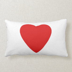 Cojín Lumbar Diseño rojo y blanco del corazón del amor