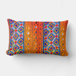 Cojín Lumbar Diseños de mosaico en oro, rojo, azul, blanco