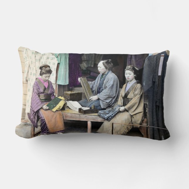 Cojín Lumbar Distribuidor de tela de Japón 1870 (Anverso)