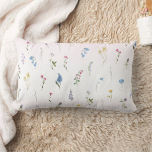 Cojín Lumbar Ditsy Wildflower Soft Floral rosa Shabby Chic