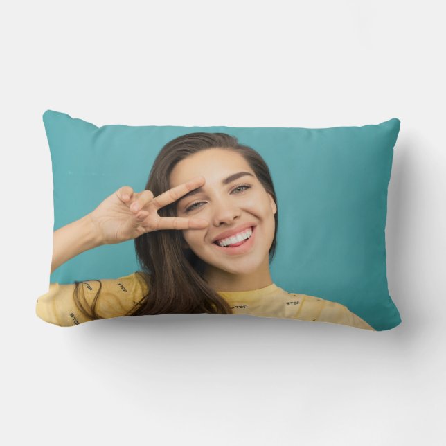Cojín Lumbar Diversión Personalizada Tu Face Personalizado Foto (Anverso)