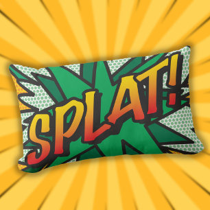 Cojín Lumbar Diversión SPLAT Arte Pop de Cómic Retro