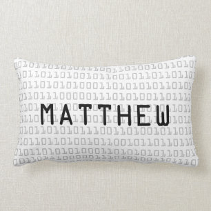 Cojín Lumbar Diversión y código binario de Guay personalizado