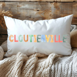 Cojín Lumbar Divertido Acuarela Colorida Cloutierville Louisian