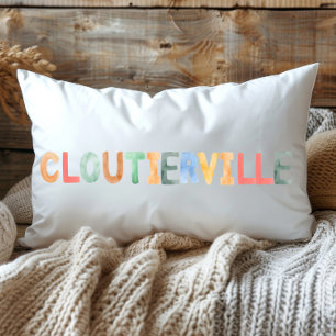 Cojín Lumbar Divertido Acuarela Colorida Cloutierville Louisian