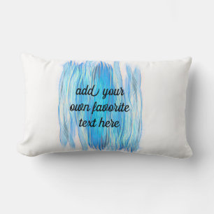 Cojín Lumbar divertido añadir una cita pintura color agua rayas