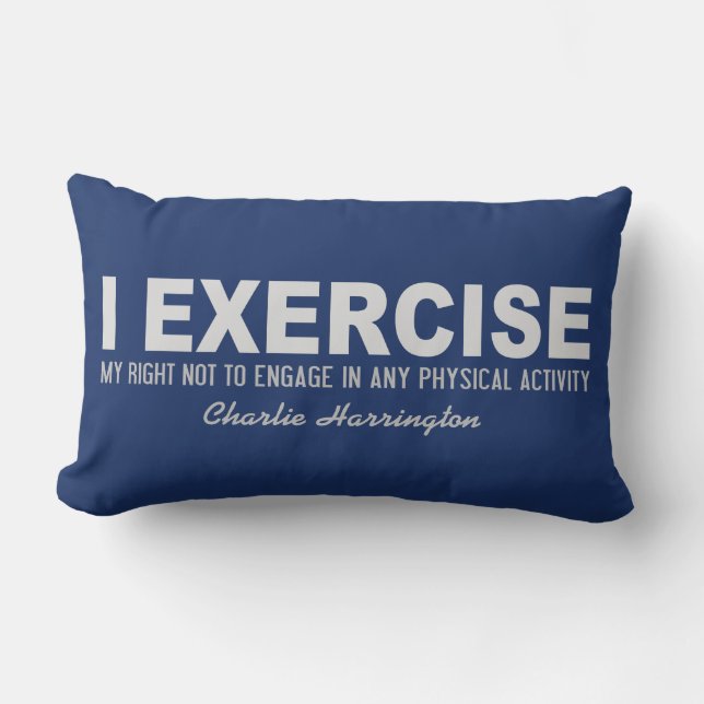 Cojín Lumbar Divertido ejercicio nombre personalizado y almohad (Anverso)