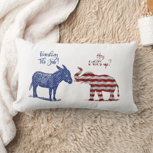 Cojín Lumbar Divertido tema de elecciones pro demócratas Biden  (Manta)