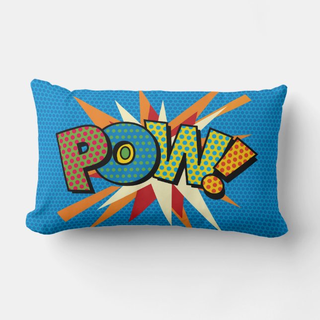 Cojín Lumbar Diviértete con arte pop de cómic retro (Anverso)