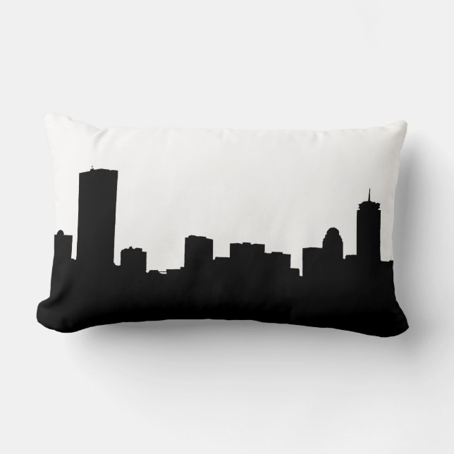 Cojín Lumbar DIY BG Boston Skyline Silhouette (Anverso)