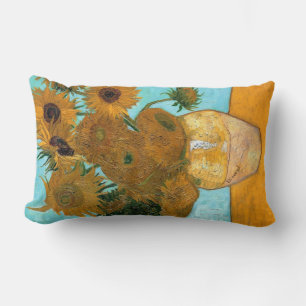 Cojín Lumbar Doce girasoles en una bolsa (pintura de vida fija)