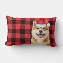 Cojín Lumbar Dog Lover Christmas Akita Holiday Buffalo Plaid